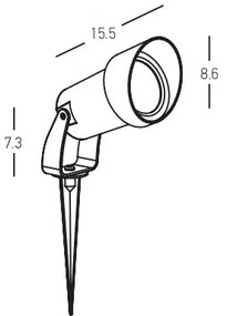 Lampă de exterior 1xGU10/7W/230V IP54 Zambelis E310