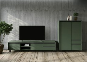 Vitrină, verde smoke/negru, LONGY REG1W