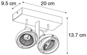Spotlight modern alb cu 2 lumini - Master 70