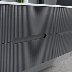 Trent Mobilier de baie 120 cm lavoar ceramic cu oglindă 60x120 cm gri antracit