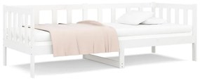 814685 vidaXL Pat de zi, alb, 80x200 cm, lemn masiv de pin