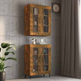vidaXL Dulap de perete suspendat, stejar fumuriu, 69,5x34x90 cm