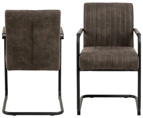 Scaune de dining gri-închis 2 buc. Adele – Actona