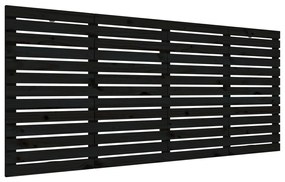 824672 vidaXL Tăblie de pat pentru perete, negru 206x3x91,5 cm lemn masiv pin