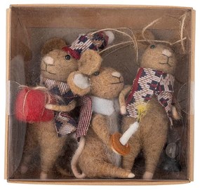 Ornamente de Crăciun 3 buc. din lână 11 cm Peo – Bloomingville