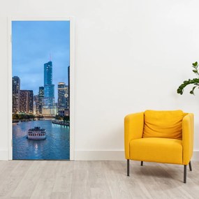 Fototapet pentru ușă - Orașul noaptea (95x205cm)
