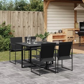 3295118 vidaXL Set mobilier de grădină, 5 piese, negru, textilenă