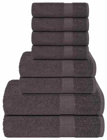 vidaXL Set prosoape 8 piese Antracit 360 g/m² 100% bumbac