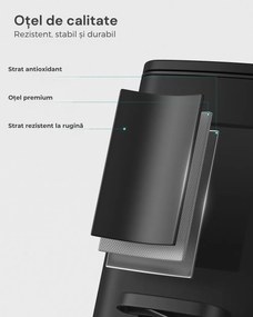 Coș de gunoi pentru baie NORD, 6 l, negru SongmicsHome