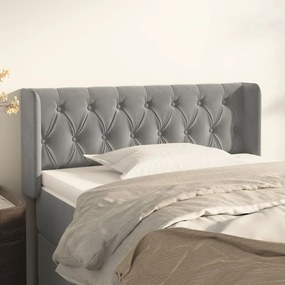 vidaXL Tăblie de pat cu aripioare gri deschis 93x16x78/88 cm catifea