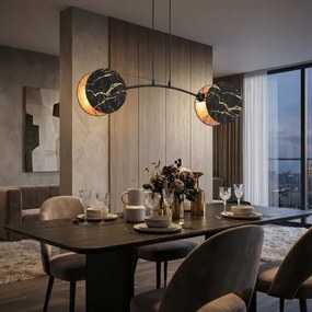 Lustră pe cablu MOTIF 2xE27/15W/230V negru/auriu