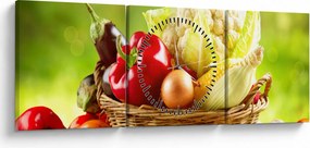 Tablou - Legume (cu ceas) (90x30 cm)