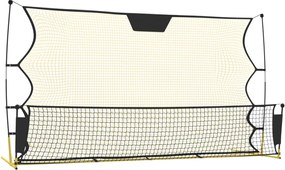 vidaXL Plasă rebounder fotbal, negru și galben 183x85x120 cm poliester
