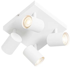 Plafonieră modernă albă cu 4 lumini, pătrată, reglabilă - Jeana