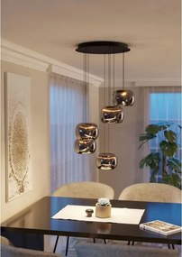 Eglo 390434 - Lustră LED dimmabilă pe cablu HORTUNAS 5xLED/5,8W/230V negru/fumuriu