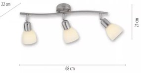 JUST LIGHT. 11953-55 - Spot KARO, 3x E14, 3x40W, 230V, crom mat