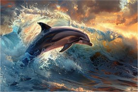 Tablou - Delfin, ilustrații (90x60 cm)