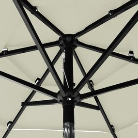 Umbrela de soare 3 niveluri, stalp de aluminiu, nisipiu, 2 m Nisip, 2 m