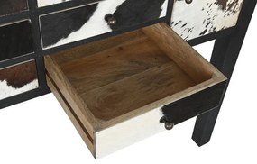 Consola, neagra, din lemn de mango si par natural de bovine, Corvus