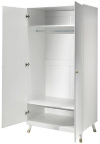 Set Dormitor pentru Copii, 4 Piese, 90x200 cm, Alb Satinat (Pin Masiv și MDF) – Billy – Vipack