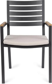 Scaun de grădină gri antracit din metal Henna – Bizzotto