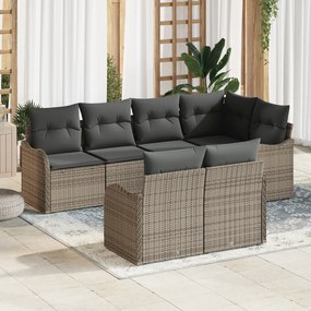 Set de canapele de grădină vidaXL cu perne gri din ratan poli