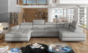 Colțar gri deschis extensibil/cu spațiu de depozitare (cu colț pe partea dreaptă/în formă de "U") Rodrigo – ELTAP