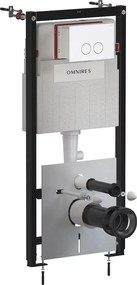Set rezervor WC cu cadru Omnires StrongFrame si clapeta Minimal alb mat