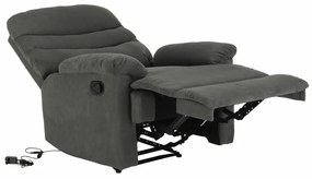 Fotoliu reglabil masaj, material textil catifea gri, LAMBERT