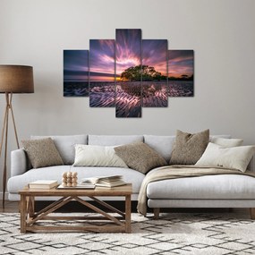 Tablou cu plajă în apus de soare (150x105 cm)