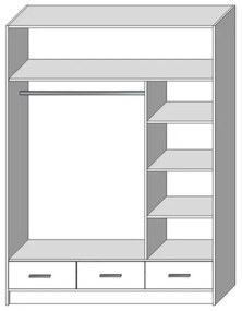 Dulap cu oglindă SANNA 150x215 cm, stejar Sonoma