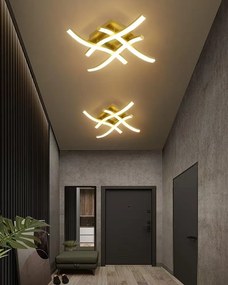 Aplica Led Cu Trei Tipuri De Lumina, Auriu, 28 w