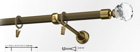 Galerie simpla striat KULA CRYSTAL 19 mm - aur antic (Alege marime: 280 cm)