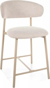 Scaun bar ELTON H-2, bej deschis/cașmir, stofă/metal, 43x45x91 cm