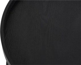 Măsuță de cafea neagră rotundă cu aspect de lemn de stejar ø 64 cm Hagen – Bonami Essentials