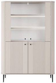Vitrină Vesper 103 cm - caju / picioare negre