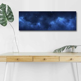 Tablou Canvas cu Led Galaxie fara Priza, Albastru, 90x3x30 cm