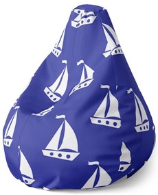 Sac de șezut Pear bărci albe - pentru copii, albastru / alb