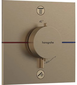 Baterie dus termostatata incastrata bronz periat Hansgrohe ShowerSelect Comfort E 2 functii EN1717