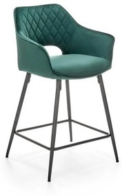 Scaun bar H107, verde inchis, 55x51x96x65 cm