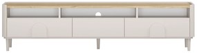Comodă TV Amilio 200 cm cu sertare - cashmere / stejar uleiat / mânere cashmere