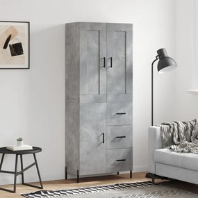 vidaXL Dulap înalt, gri beton, 69,5x34x180, lemn compozit