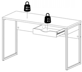 Birou Felix Light 130, negru mat / negru