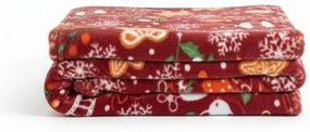 Patura din microfibre de Craciun GINGERBREAD HEART, rosie Dimensiune: 200 x 220 cm