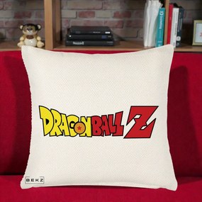 Perna Personalizata Dragon Ball Z Clasic, 40x40 cm, Crem Reliefat, Husa Detasabila, Perna Inclusa, BEKZ®