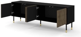 Masă TV 4D 180 Wenty (Negru + Nuc pacific + Auriu). 1125161