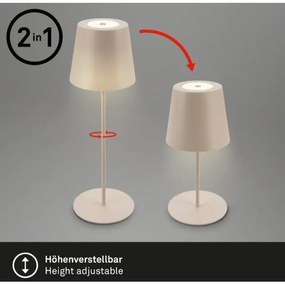 Lampă LED reîncărcabilă dimabilă de masă Briloner 7508011 LED/2,5W/5V IP44 bej