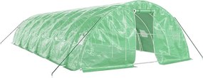 vidaXL Seră cu cadru din oțel, verde, 60 m², 12x5x2,3 m