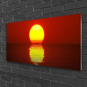 Tablouri acrilice Sea Sunset Peisaj Orange Galben