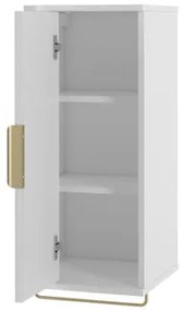 Set mobilier baie Mekona I (Alb mat + Marmură Alb + auriu) (cu chiuvetă și sifon). 1103870